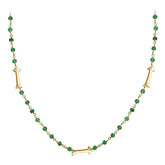 CHG-203-GO-18" 18K Gold Overlay Necklace With Green Onyx Beads Bali Designs Inc
